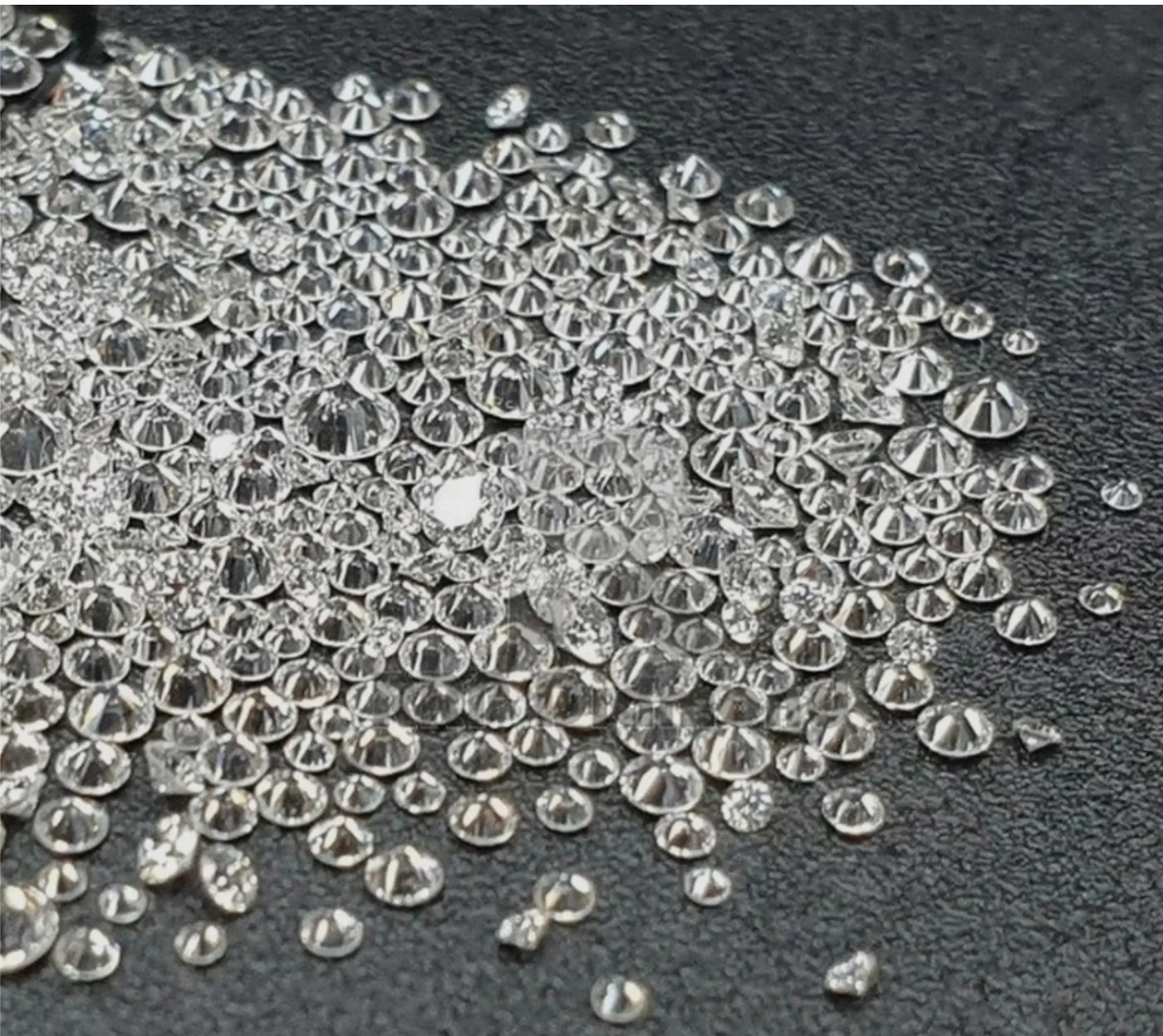 The same diamond parcel before the cold luster process